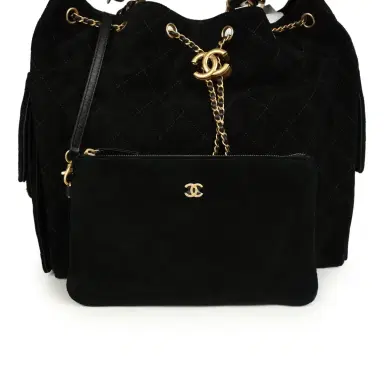 Chanel Chanel Medium 25 Hobo Bag Black Suede Antique Gold Hardware | Thumbnail 8 Chanel Chanel Medium 25 Hobo Bag Black Suede Antique Gold Hardware | Thumbnail 8