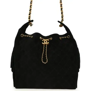 Chanel Chanel Medium 25 Hobo Bag Black Suede Antique Gold Hardware | Thumbnail 1 Chanel Chanel Medium 25 Hobo Bag Black Suede Antique Gold Hardware | Thumbnail 1