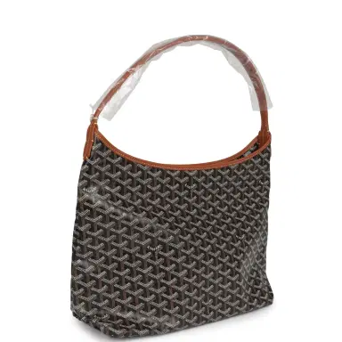 goyard Goyard Goyardine Black and Brown Boheme PM Hobo Bag Palladium Hardware | Thumbnail 2