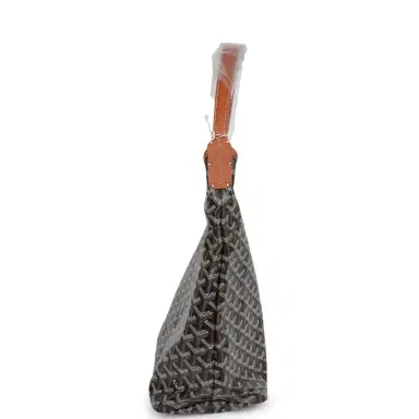 goyard Goyard Goyardine Black and Brown Boheme PM Hobo Bag Palladium Hardware | Thumbnail 3