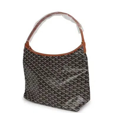 goyard Goyard Goyardine Black and Brown Boheme PM Hobo Bag Palladium Hardware | Thumbnail 4