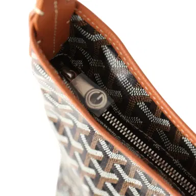 goyard Goyard Goyardine Black and Brown Boheme PM Hobo Bag Palladium Hardware | Thumbnail 8