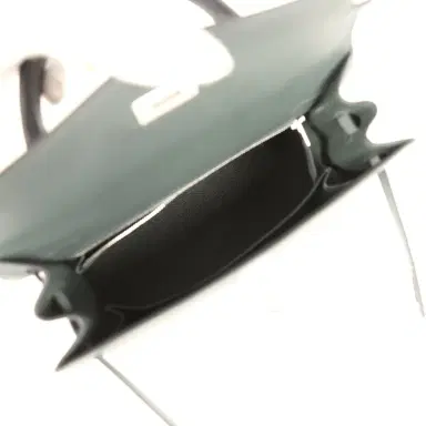 HERMÈS Hermes Kelly Sellier 25 Tri-Color Black, Vert Amande and Vert Mangrove Epsom Palladium Hardware | Thumbnail 9 HERMÈS Hermes Kelly Sellier 25 Tri-Color Black, Vert Amande and Vert Mangrove Epsom Palladium Hardware | Thumbnail 9