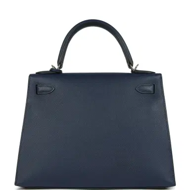 HERMÈS Hermes Kelly Sellier 28 Bleu Navy Epsom Palladium Hardware | Thumbnail 4 HERMÈS Hermes Kelly Sellier 28 Bleu Navy Epsom Palladium Hardware | Thumbnail 4