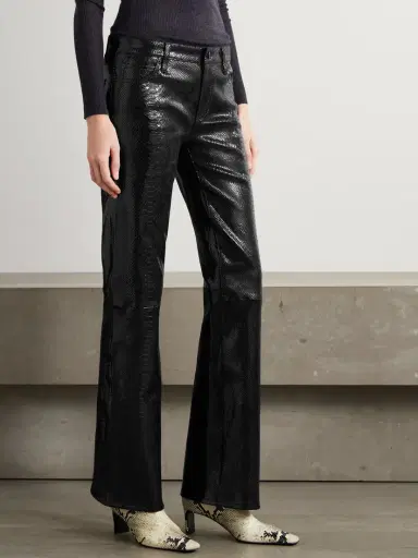 Frame Rodeo Croc-effect Leather Flared Pants | Thumbnail 3 Frame Rodeo Croc-effect Leather Flared Pants | Thumbnail 3