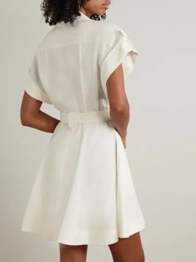Zimmermann Awaken Belted Linen Mini Shirt Dress | Thumbnail 3 Zimmermann Awaken Belted Linen Mini Shirt Dress | Thumbnail 3