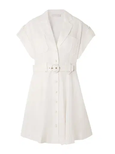 Zimmermann Awaken Belted Linen Mini Shirt Dress | Thumbnail 1 Zimmermann Awaken Belted Linen Mini Shirt Dress | Thumbnail 1