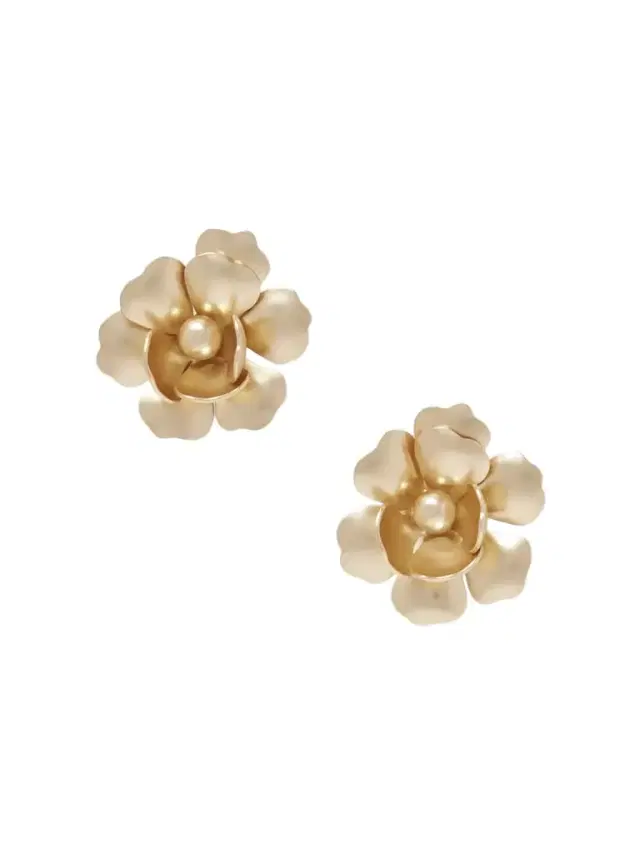 The Flower Gold-tone Clip Earrings