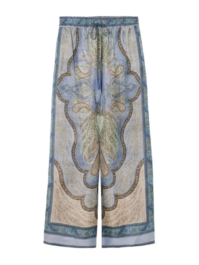 Wanderlust Printed Silk-habotai Wide-leg Pants