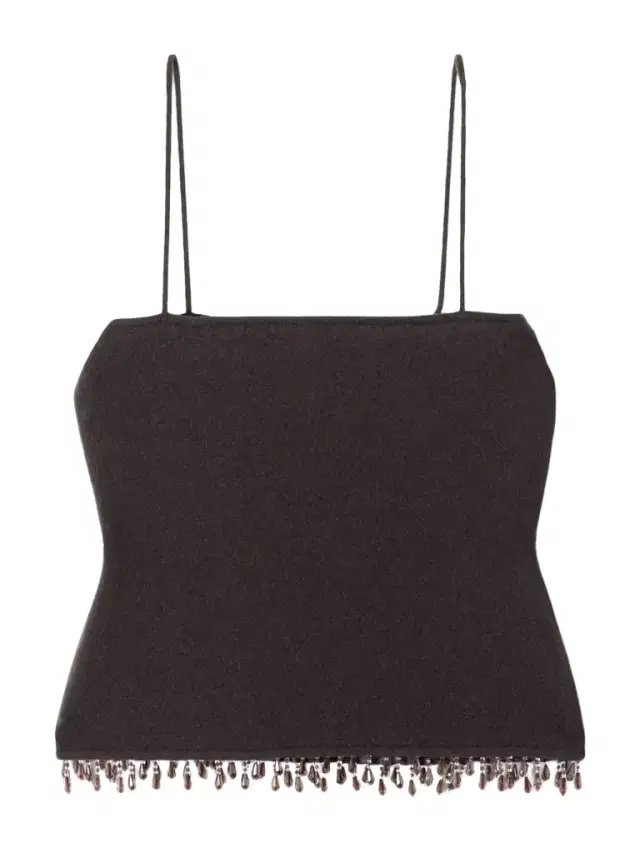 Fringed Bead-embellished Wool And Cashmere-blend Top