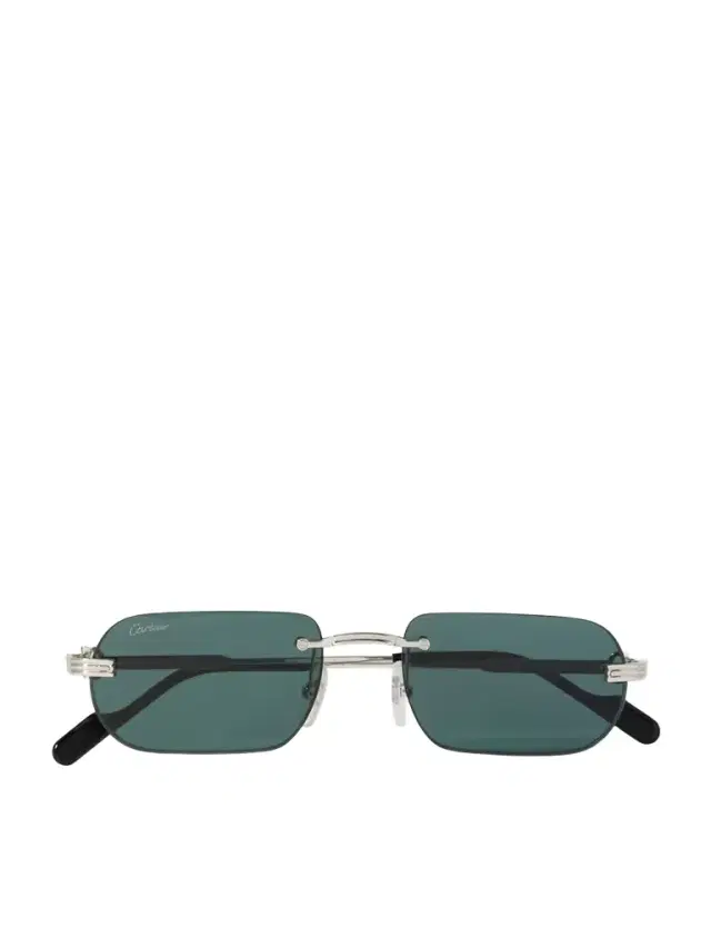 Cartier Eyewear Première De Cartier Rimless Rectangular-frame Silver-tone Sunglasses