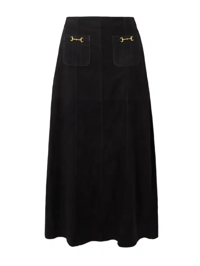 Edwina Embellished Paneled Suede Midi Skirt