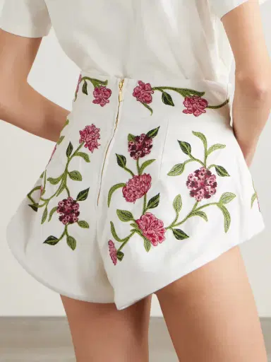 Agua by Agua Bendita Floral-embroidered Linen Shorts | Thumbnail 3 Agua by Agua Bendita Floral-embroidered Linen Shorts | Thumbnail 3