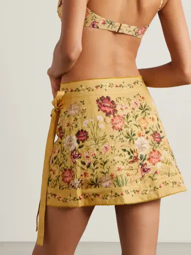 Agua by Agua Bendita Luna Paramo Floral-print Linen Mini Wrap Skirt | Thumbnail 3 Agua by Agua Bendita Luna Paramo Floral-print Linen Mini Wrap Skirt | Thumbnail 3