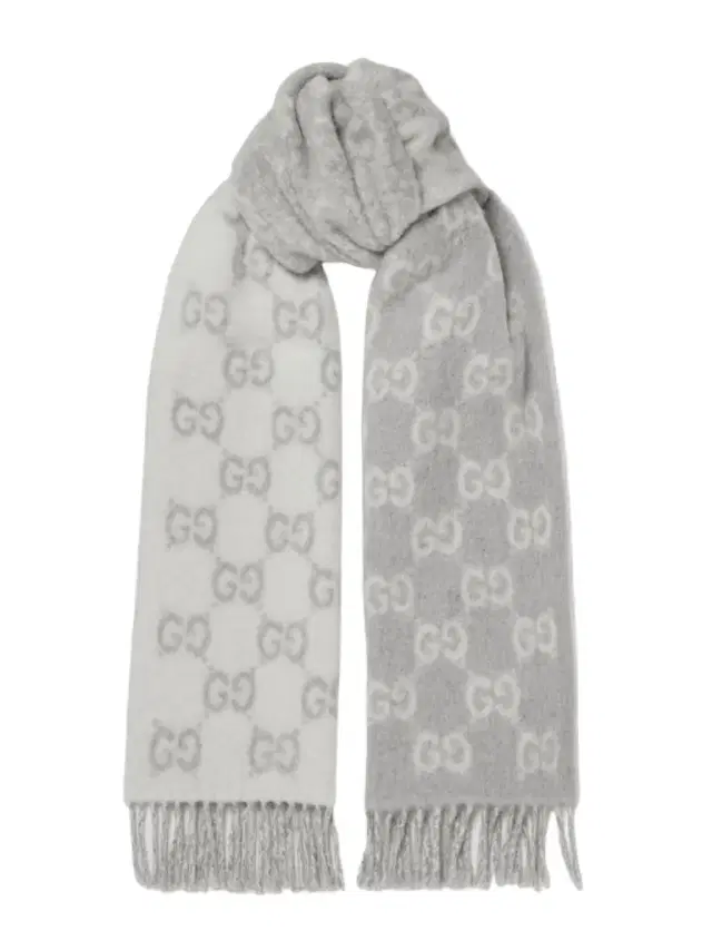 Fringed Jacquard-knit Scarf