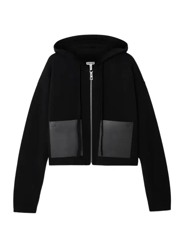Loewe Leather-trimmed Wool-blend Hoodie