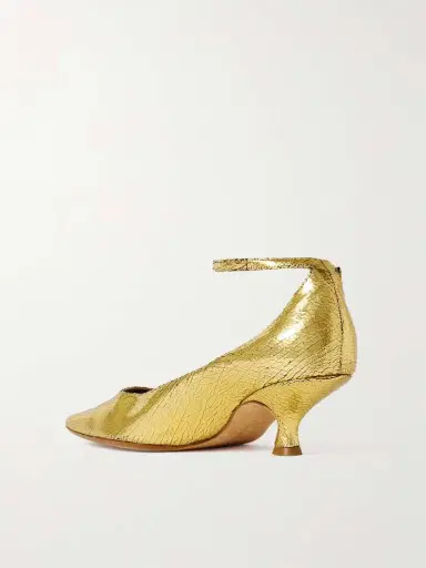 Calvin Klein Collection Anna Metallic Cracked-leather Pumps | Thumbnail 3 Calvin Klein Collection Anna Metallic Cracked-leather Pumps | Thumbnail 3