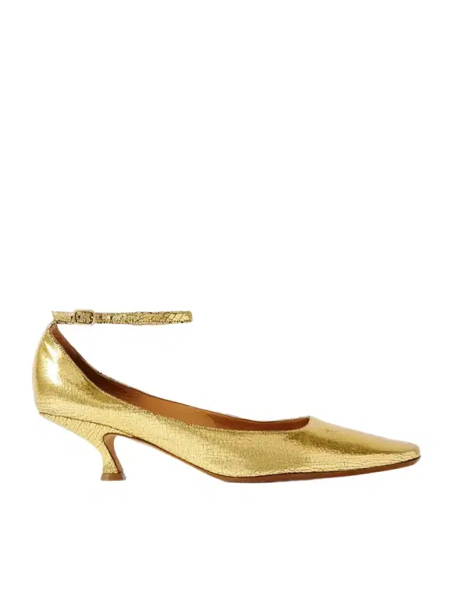 Anna Metallic Cracked-leather Pumps