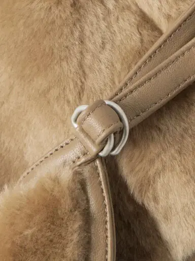 Acne Studios Leather-trimmed Shearling Hood | Thumbnail 2