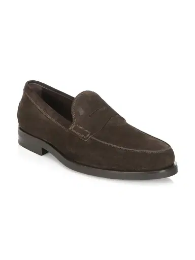 Tod's Men's Suede Penny Loafers | Thumbnail 2 Tod's Men's Suede Penny Loafers | Thumbnail 2