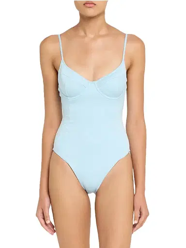 Simkhai Women's Demi Bustier One-Piece Swimsuit - Blue - Size XS | Thumbnail 2 Simkhai Women's Demi Bustier One-Piece Swimsuit - Blue - Size XS | Thumbnail 2