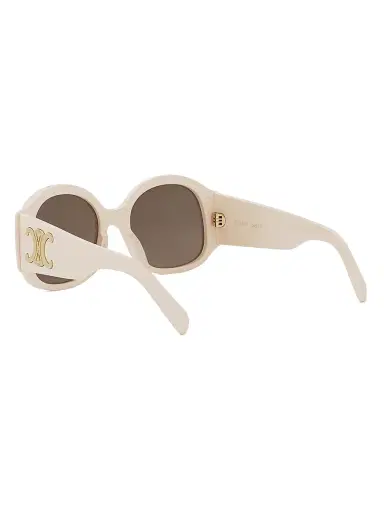 Celine Women's Maxi Triomphe 54MM Round Sunglasses - Ivory Brown | Thumbnail 4 Celine Women's Maxi Triomphe 54MM Round Sunglasses - Ivory Brown | Thumbnail 4