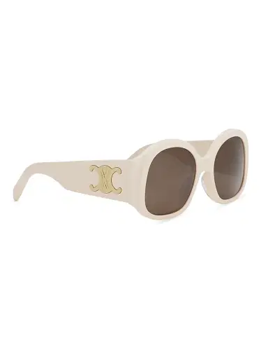 Celine Women's Maxi Triomphe 54MM Round Sunglasses - Ivory Brown | Thumbnail 8 Celine Women's Maxi Triomphe 54MM Round Sunglasses - Ivory Brown | Thumbnail 8
