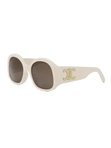 Celine Women's Maxi Triomphe 54MM Round Sunglasses - Ivory Brown | Thumbnail 1 Celine Women's Maxi Triomphe 54MM Round Sunglasses - Ivory Brown | Thumbnail 1