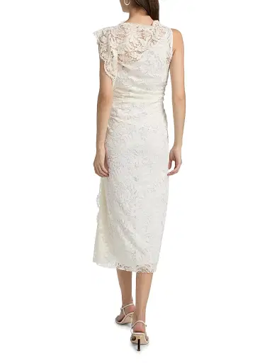 A.L.C. A. L.C. Women's Astrid Lace Ruched Midi-Dress | Thumbnail 5