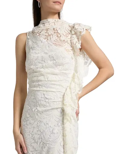A.L.C. A. L.C. Women's Astrid Lace Ruched Midi-Dress | Thumbnail 6