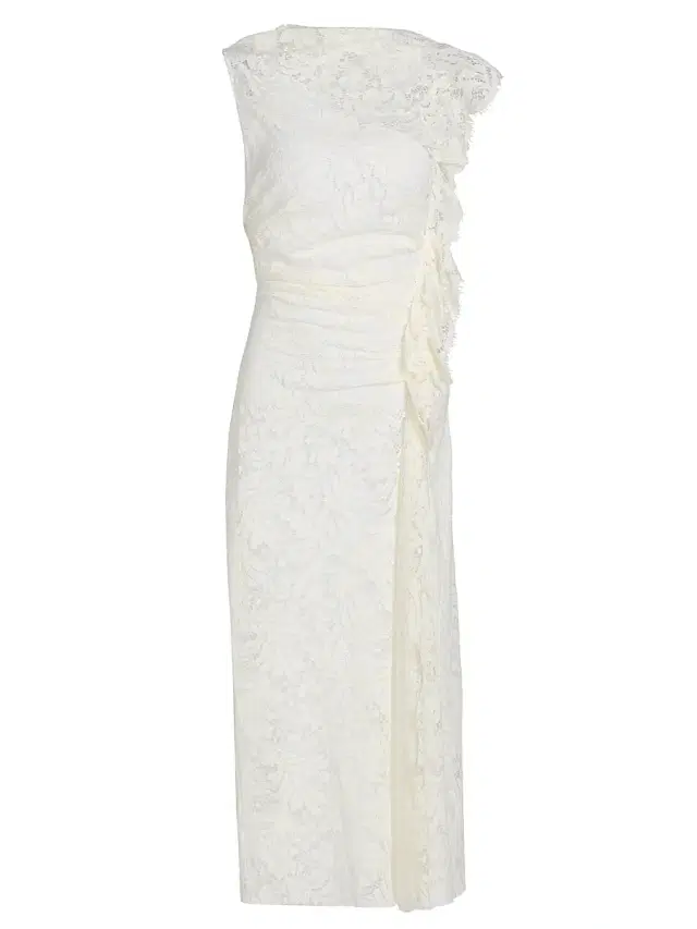 A.L.C. Women's Astrid Lace Ruched Midi-Dress - Ecru