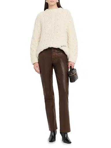 Mother Women's The Insider Sneak Coated Jeans - Medium Brown | Thumbnail 2 Mother Women's The Insider Sneak Coated Jeans - Medium Brown | Thumbnail 2