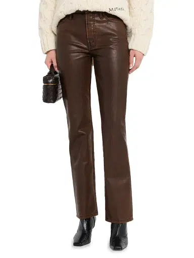 Mother Women's The Insider Sneak Coated Jeans - Medium Brown | Thumbnail 3 Mother Women's The Insider Sneak Coated Jeans - Medium Brown | Thumbnail 3