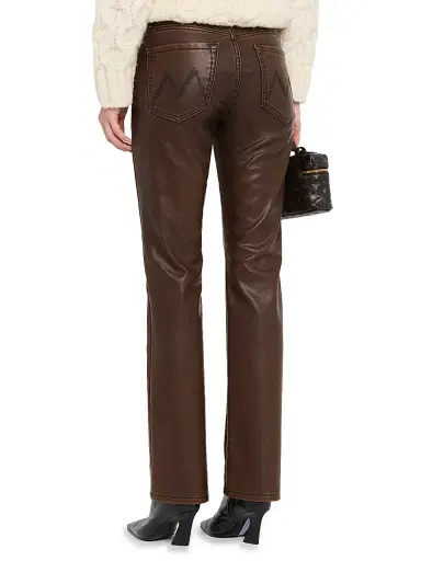 Mother Women's The Insider Sneak Coated Jeans - Medium Brown | Thumbnail 4 Mother Women's The Insider Sneak Coated Jeans - Medium Brown | Thumbnail 4