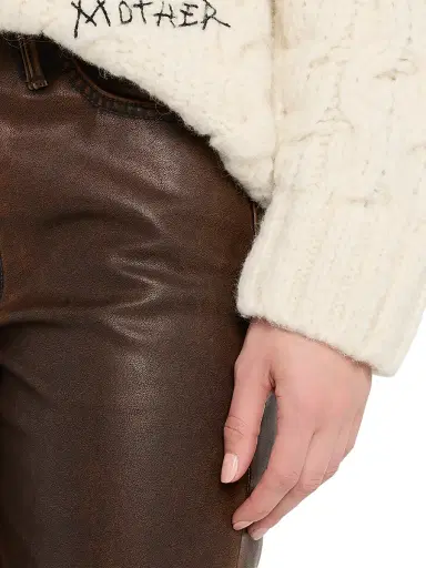 Mother Women's The Insider Sneak Coated Jeans - Medium Brown | Thumbnail 5 Mother Women's The Insider Sneak Coated Jeans - Medium Brown | Thumbnail 5