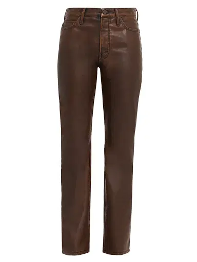 Mother Women's The Insider Sneak Coated Jeans - Medium Brown | Thumbnail 1 Mother Women's The Insider Sneak Coated Jeans - Medium Brown | Thumbnail 1