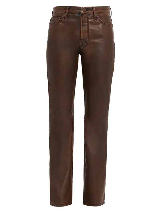 Mother Women's The Insider Sneak Coated Jeans - Medium Brown