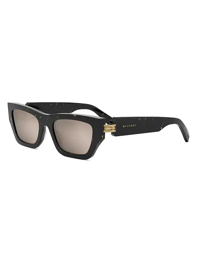 BVLGARI Women's B. zero1 54MM Rectangular Sunglasses - Black Roviex Mirror
