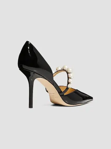 Jimmy Choo Women's Aurelie d'Orsay 85MM Pearl & Patent Leather Pumps - Black | Thumbnail 3 Jimmy Choo Women's Aurelie d'Orsay 85MM Pearl & Patent Leather Pumps - Black | Thumbnail 3
