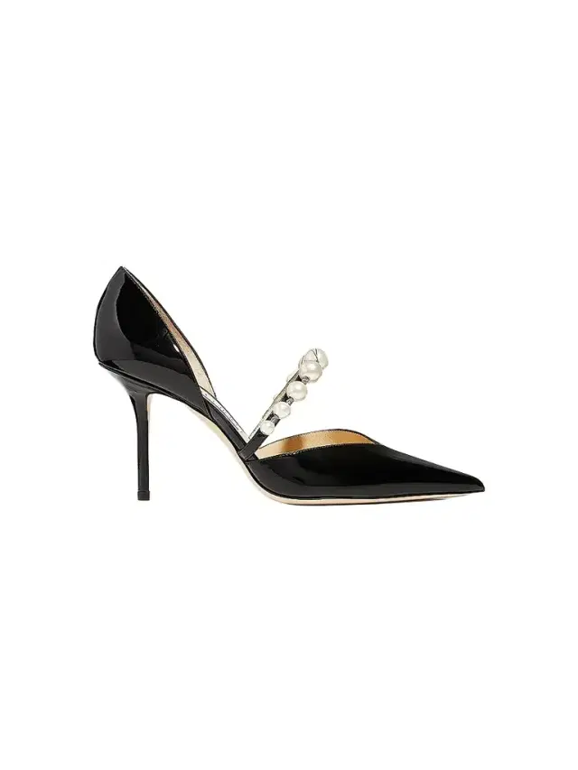 Jimmy Choo Women's Aurelie d'Orsay 85MM Pearl & Patent Leather Pumps - Black