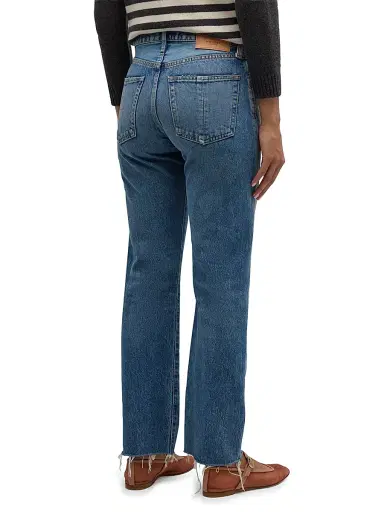 Moussy Vintage Women's Westchase Pieced Mid-Rise Straight-Leg Jeans - Blue - Size 28 | Thumbnail 5