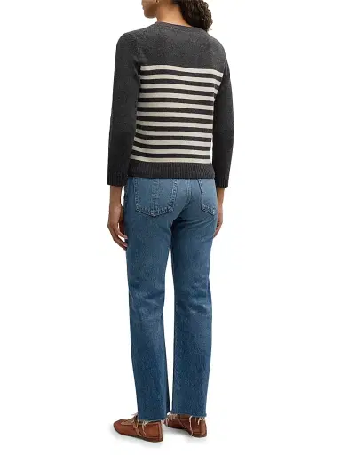 Moussy Vintage Women's Westchase Pieced Mid-Rise Straight-Leg Jeans - Blue - Size 28 | Thumbnail 6