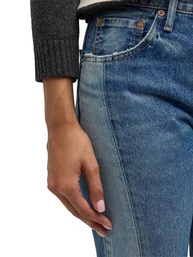 Moussy Vintage Women's Westchase Pieced Mid-Rise Straight-Leg Jeans - Blue - Size 28 | Thumbnail 7