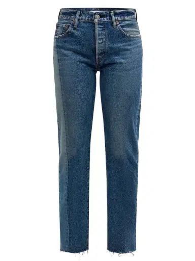 Moussy Vintage Women's Westchase Pieced Mid-Rise Straight-Leg Jeans - Blue - Size 28 | Thumbnail 1