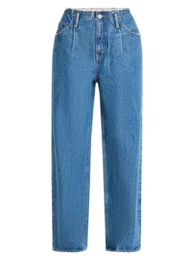 Moussy Vintage Women's Macclenny Frayed Pleated Barrel-Leg Jeans | Thumbnail 1