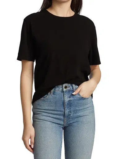 Khaite Women's Mae Short-Sleeve T-Shirt - Black | Thumbnail 3 Khaite Women's Mae Short-Sleeve T-Shirt - Black | Thumbnail 3