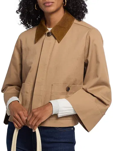 Frame Women's The Small Trench Jacket - Khaki - Size XL | Thumbnail 6 Frame Women's The Small Trench Jacket - Khaki - Size XL | Thumbnail 6