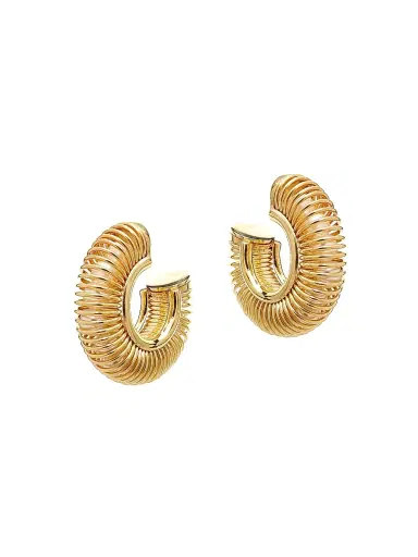 Oscar de la Renta Women's Gold-Plated & Glass Pearl Mola Hoop Earrings - Gold | Thumbnail 1 Oscar de la Renta Women's Gold-Plated & Glass Pearl Mola Hoop Earrings - Gold | Thumbnail 1