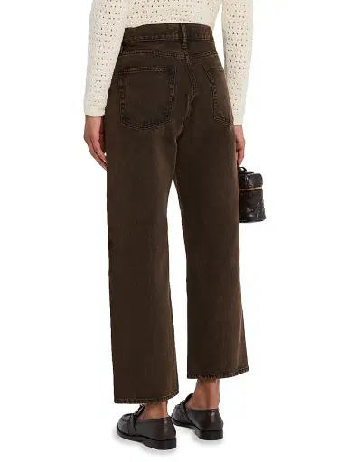 Frame Women's The Hang Mid-Rise Wide-Leg Cropped Jeans - Brown - Size 29 | Thumbnail 4 Frame Women's The Hang Mid-Rise Wide-Leg Cropped Jeans - Brown - Size 29 | Thumbnail 4