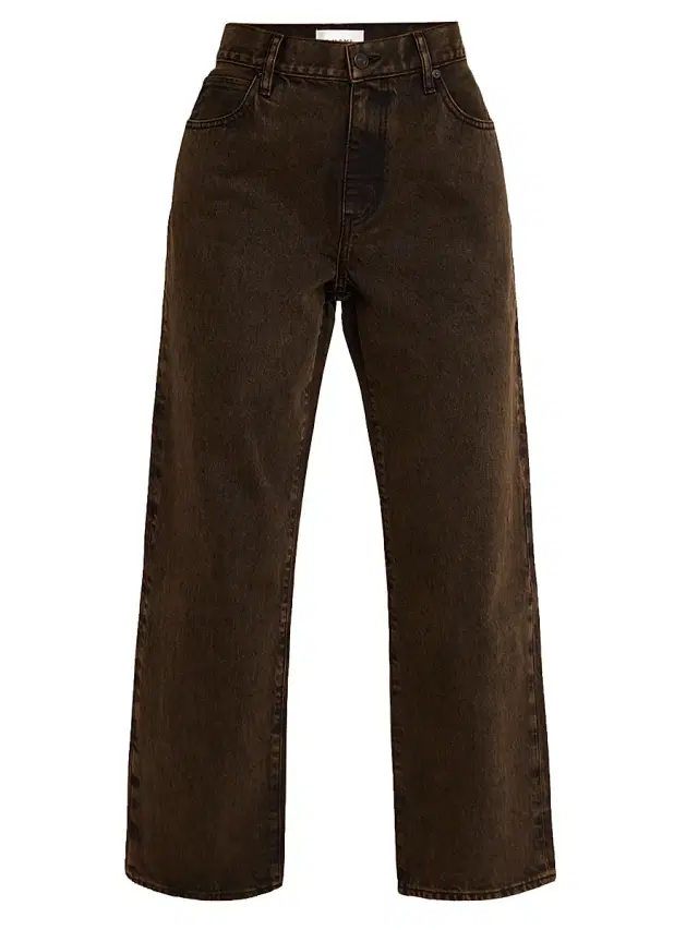 FRAME Women's The Hang Mid-Rise Wide-Leg Cropped Jeans - Brown